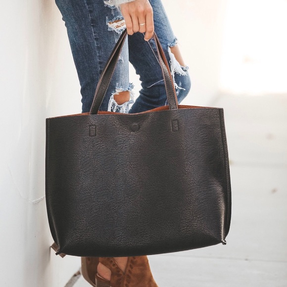 ARRIVED - Reversible Shopper Tote - Black/Gray - Picture 2 of 5